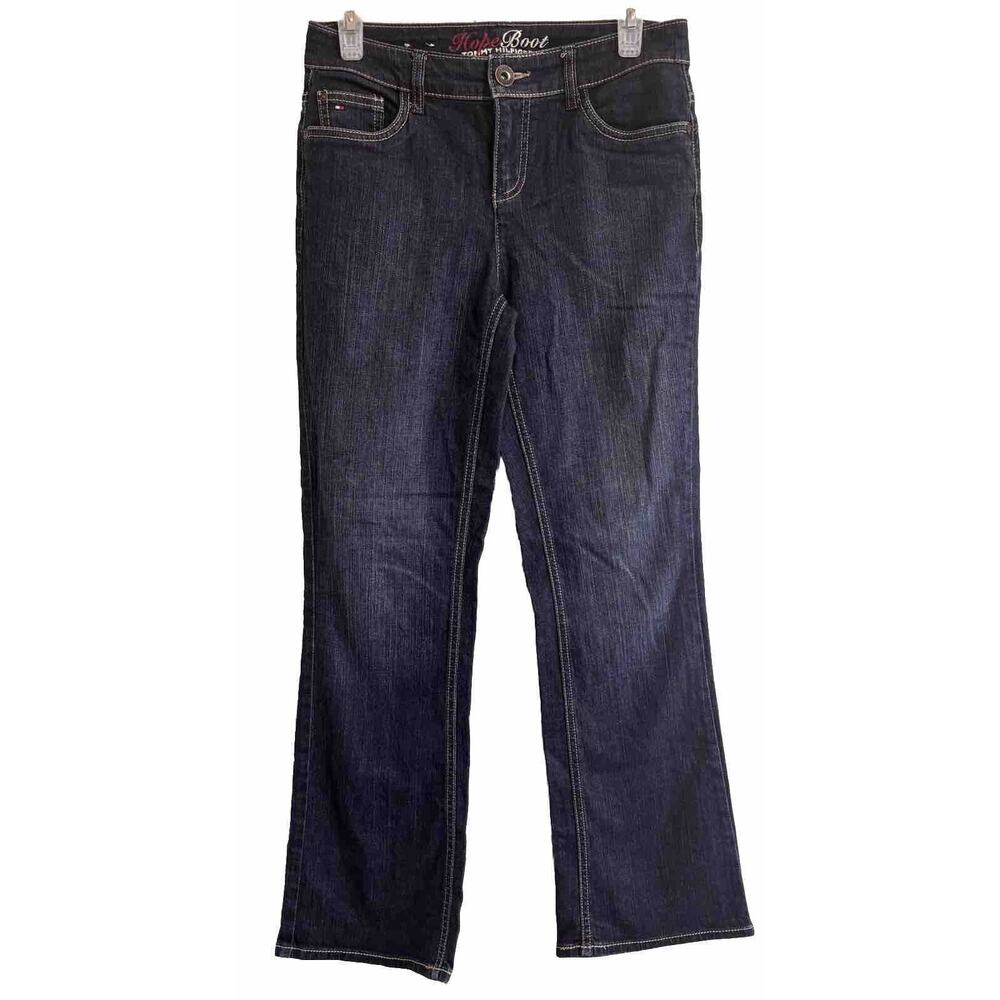 Hope Boot Jeans dark wash Y2K Cowgirl Country Tommy Hilfiger Women’s Sz 2S Short